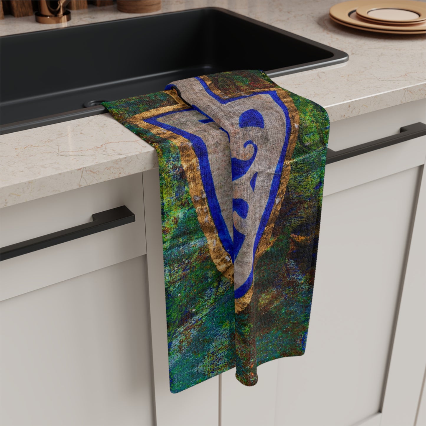 "Hamsa of Peace" Shabbat Netilat Yadayim Soft Hand Towel by Esther Cohen