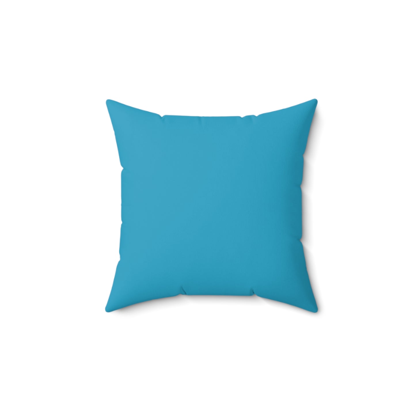 “Peace and Life” by Inbal Singer Faux Suede Square Pillow (Turquoise)