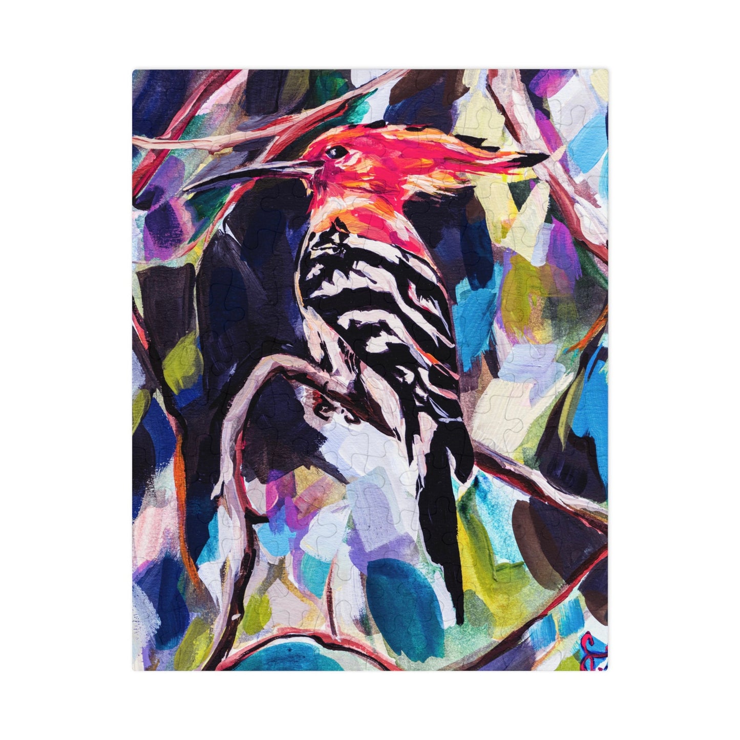 Painted Hoopoe Painting by Leah Luria Jigsaw Puzzle