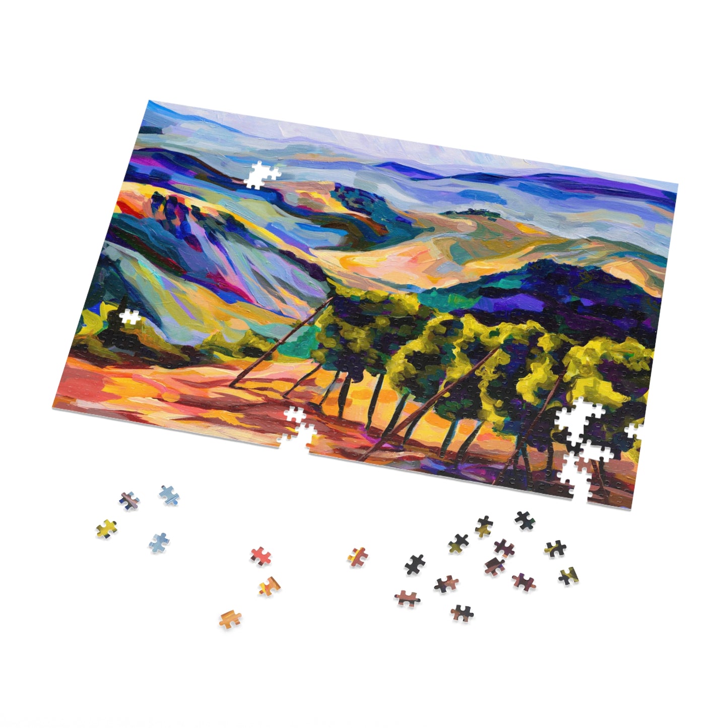 “Mountaintop Vineyard Outside Jerusalem” Painting by Leah Luria Jigsaw Puzzle (30, 110, 252, 500,1000-Piece)