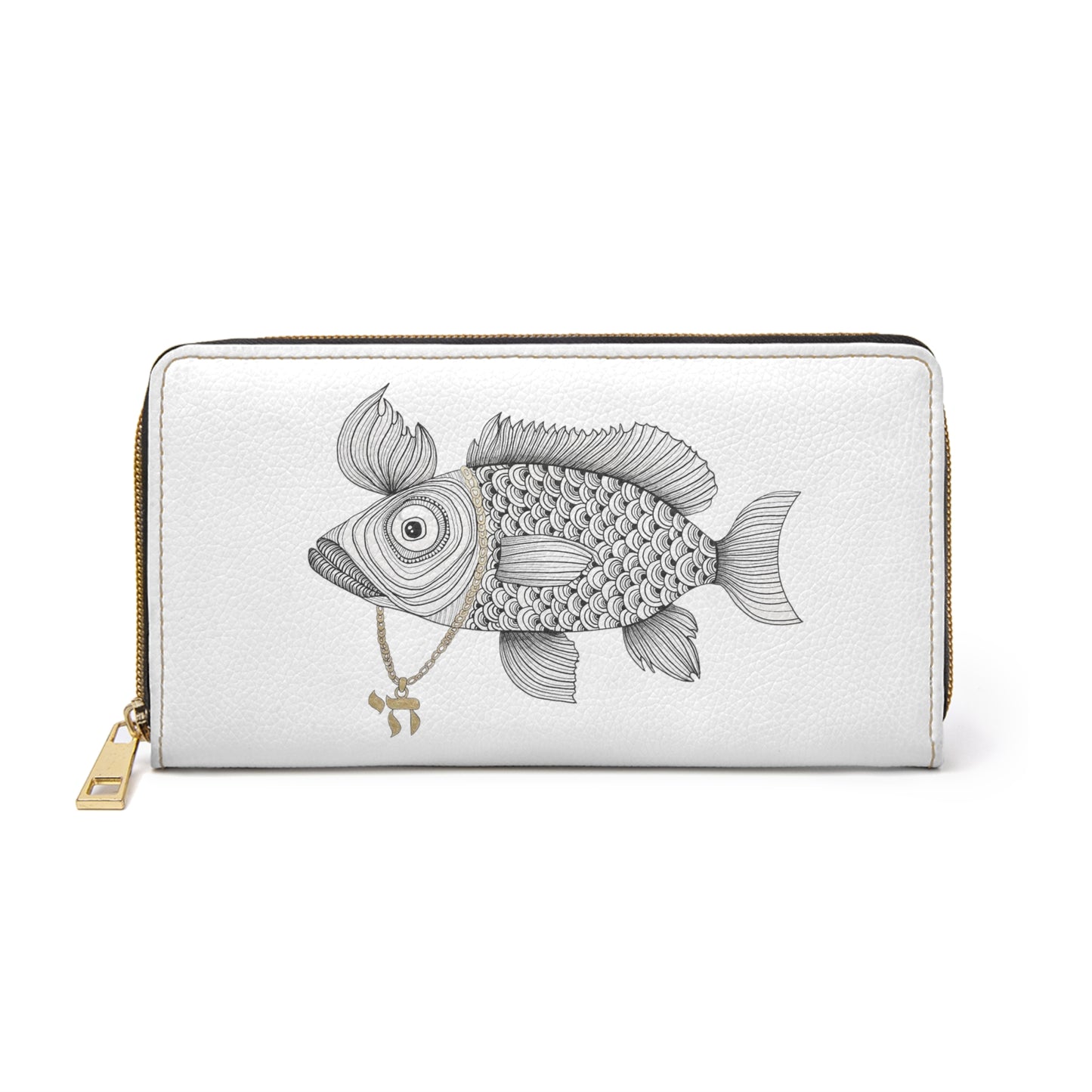 Chai Fish Zipper Wallet by Yael Flatauer