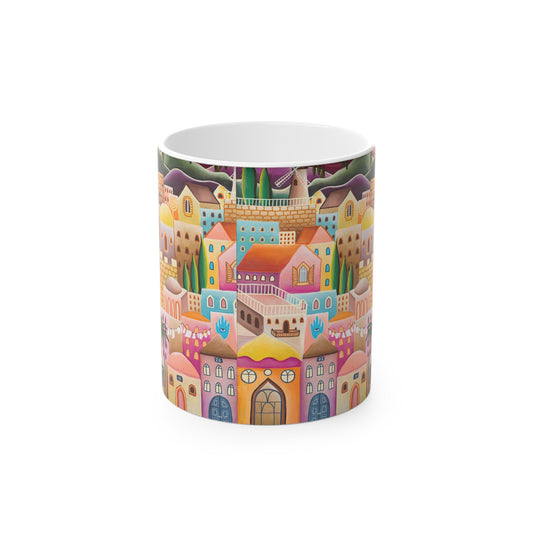 “Jerusalem Cityscape” Magic Mug by Yael Flatauer