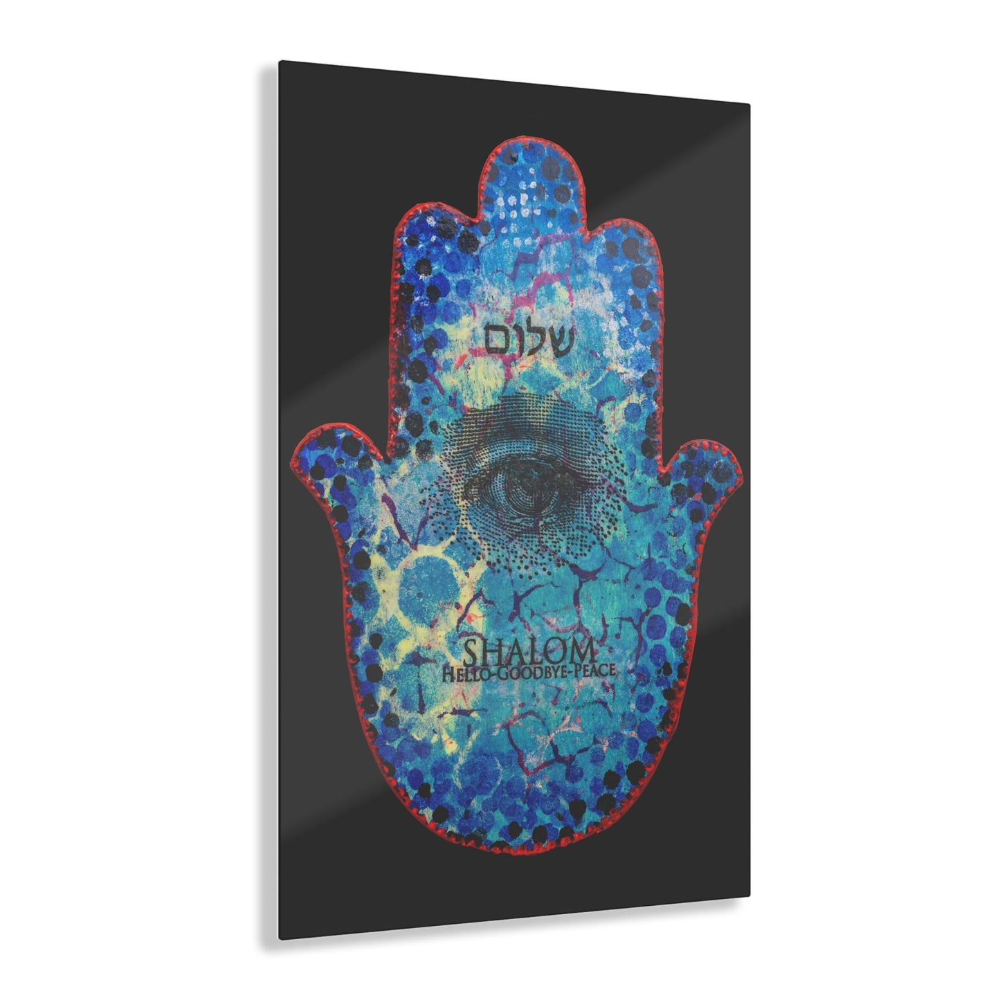 "Hamsa in Blues" by Esther Cohen Glossy Acrylic Print