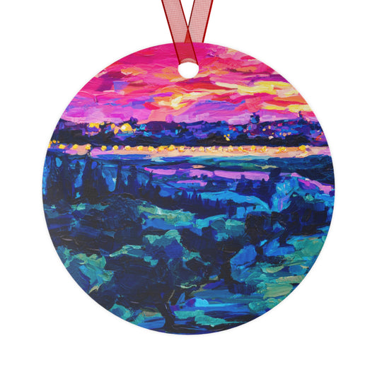 Sacred Horizon and Vibrancy of Jerusalem by Leah Luria Car Hanging Accessory (Metal)