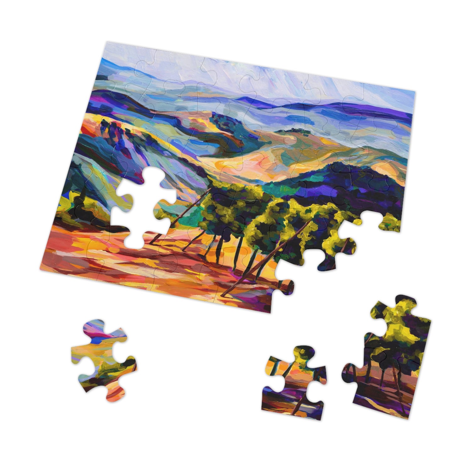 “Mountaintop Vineyard Outside Jerusalem” Painting by Leah Luria Jigsaw Puzzle (30, 110, 252, 500,1000-Piece)