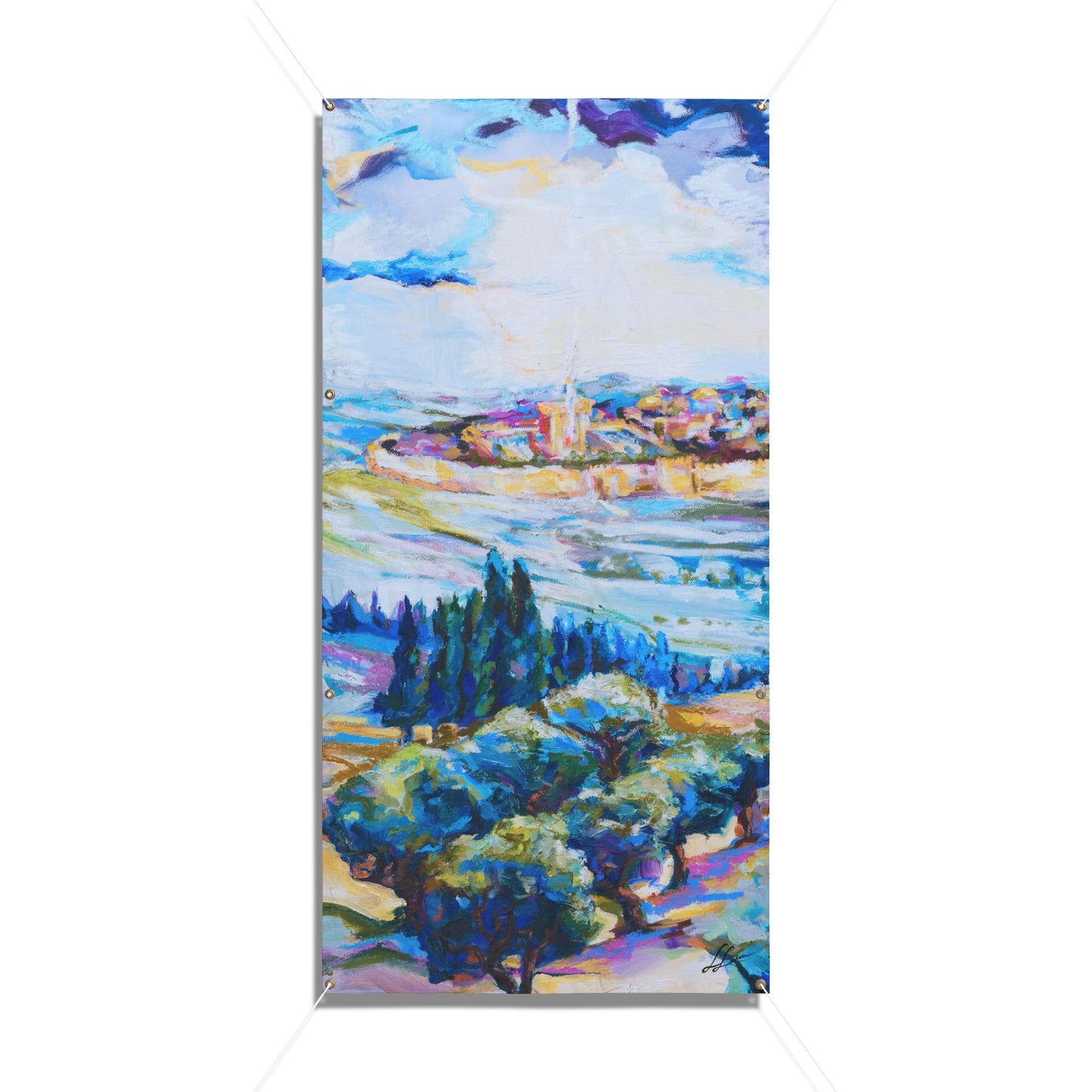 Dreaming of Beis Hamikdash III by Leah Luria Sukkah Tapestry (waterproof)