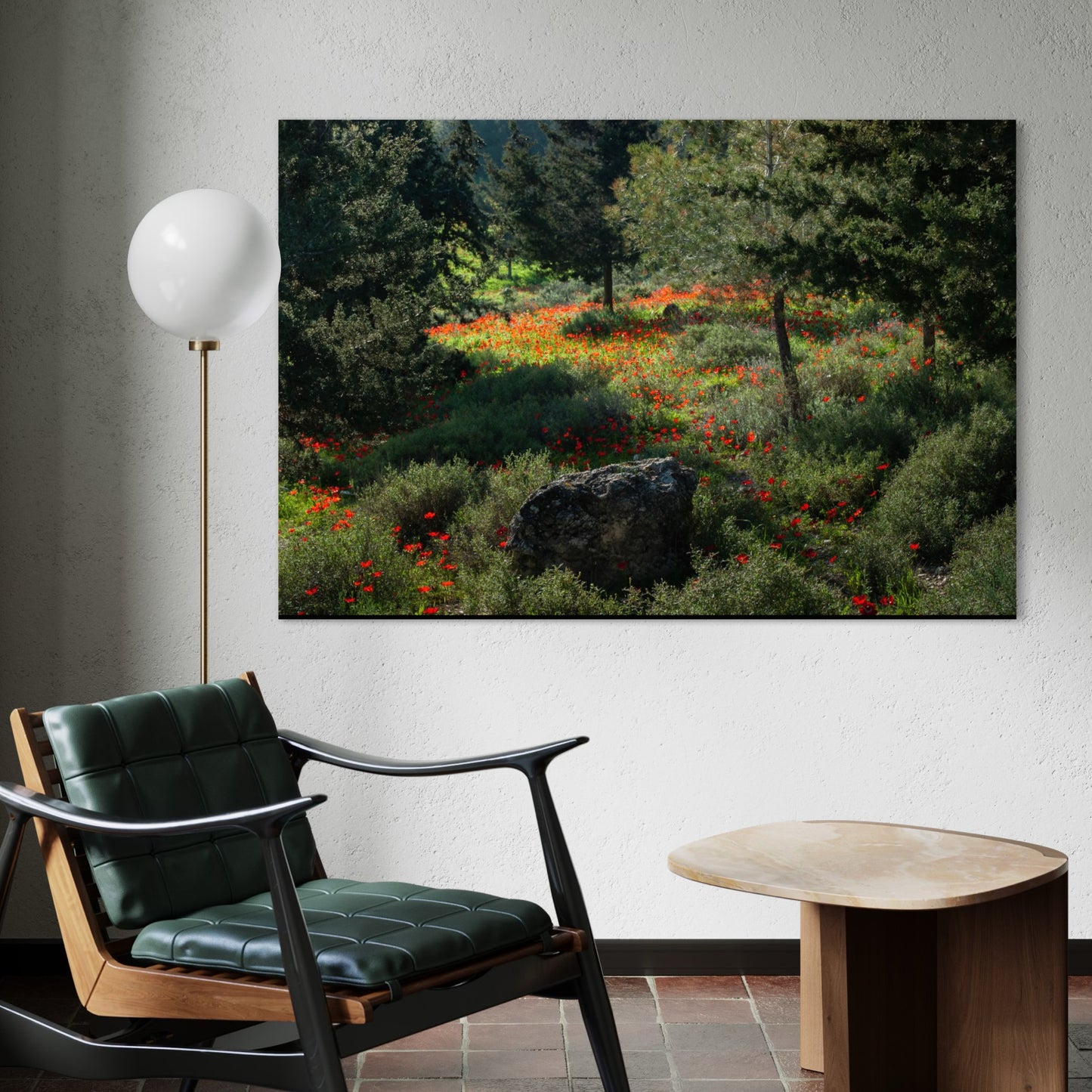 Ruchama Forest Anemones by Yehoshua Halevi Photograph - Acrylic Print (French Cleat Hanging)