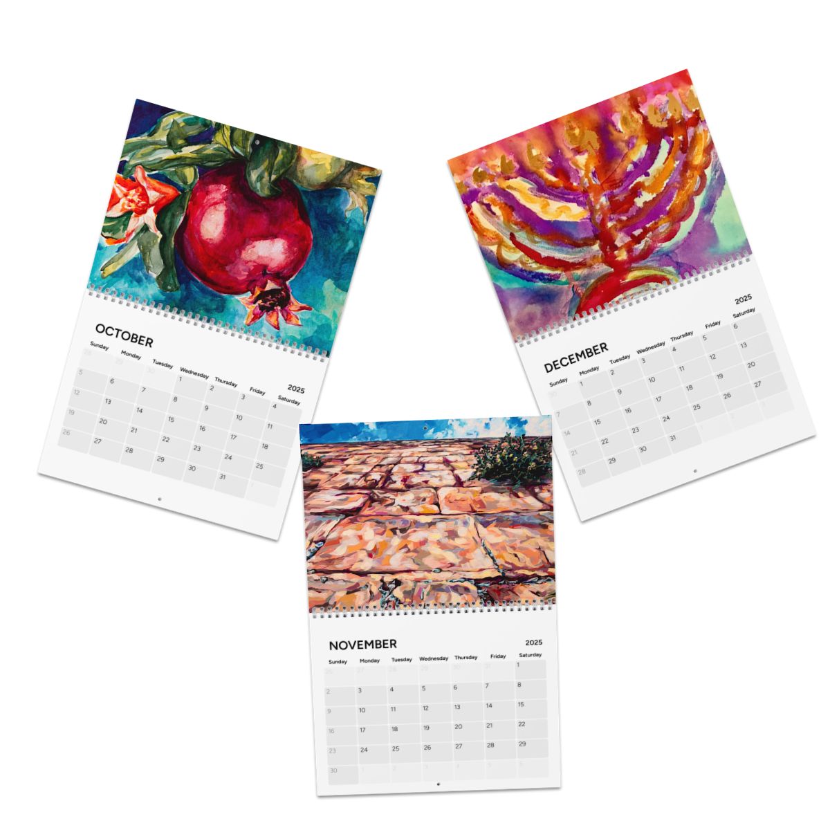 "Brushstrokes of Israel Version II" by Leah Luria 2025 Wall Calendar