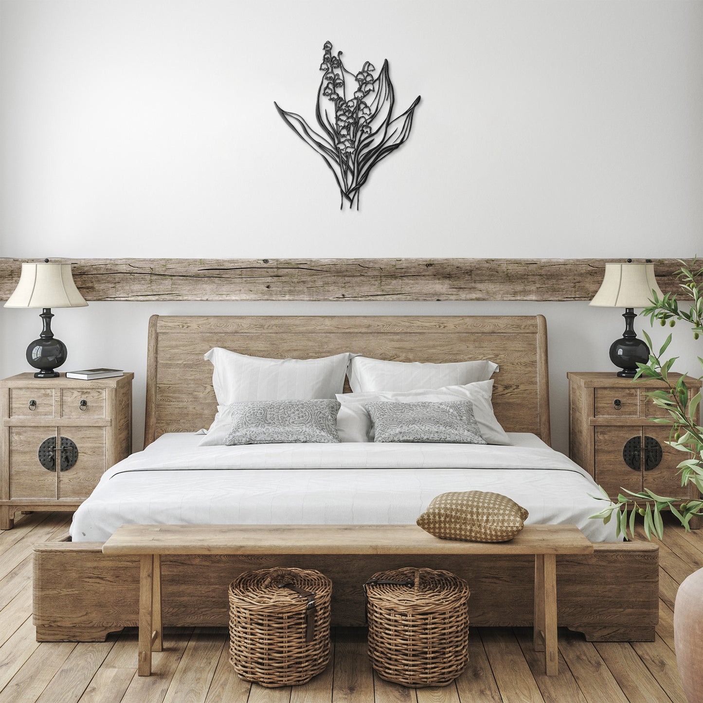 Lilly of the Valley • May Birth Flower by Leah Luria Metal Wall Art