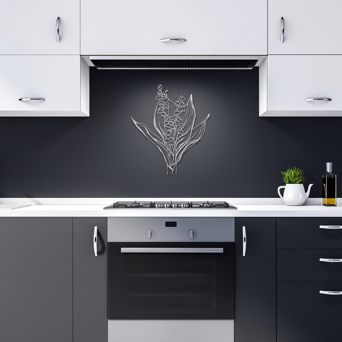 Lilly of the Valley • May Birth Flower by Leah Luria Metal Wall Art