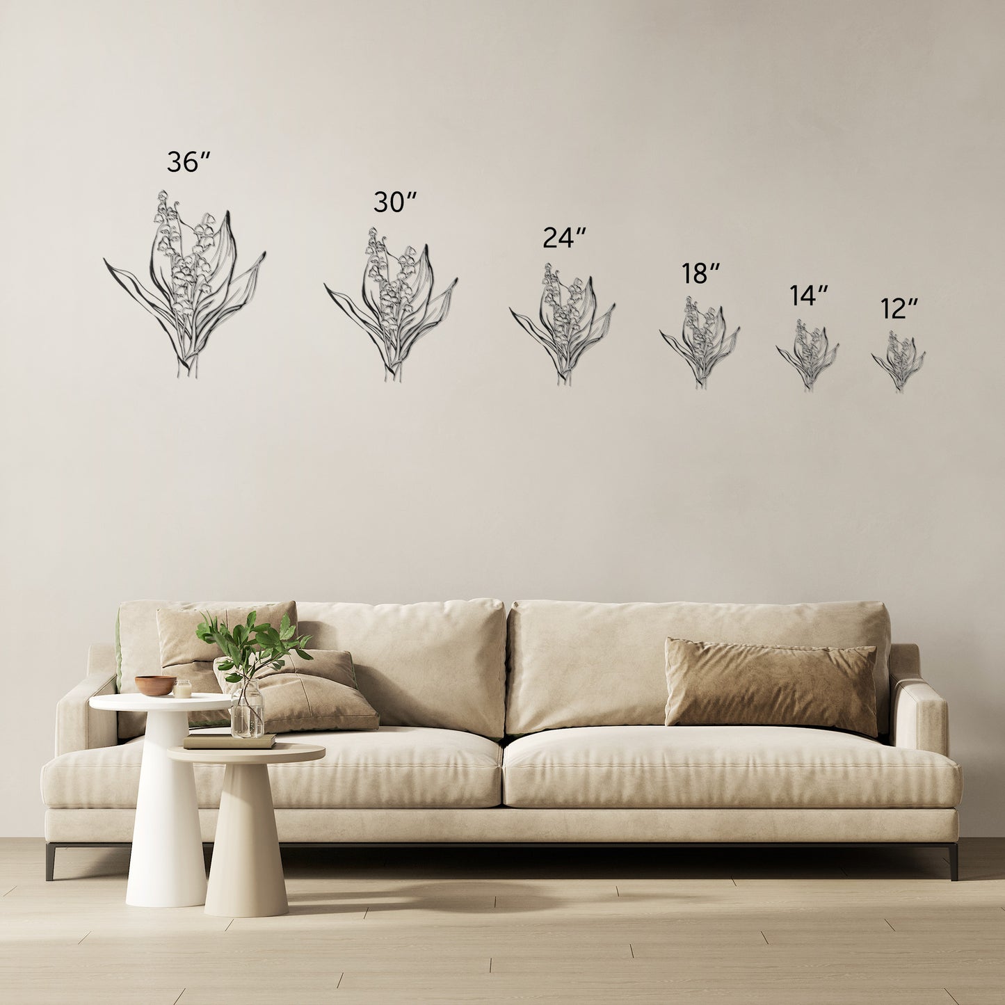 Lilly of the Valley • May Birth Flower by Leah Luria Metal Wall Art