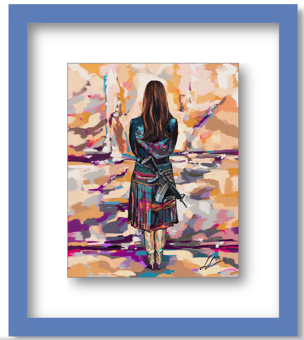 Aishet Chayelet by Leah Luria Floating Frame Acrylic Print