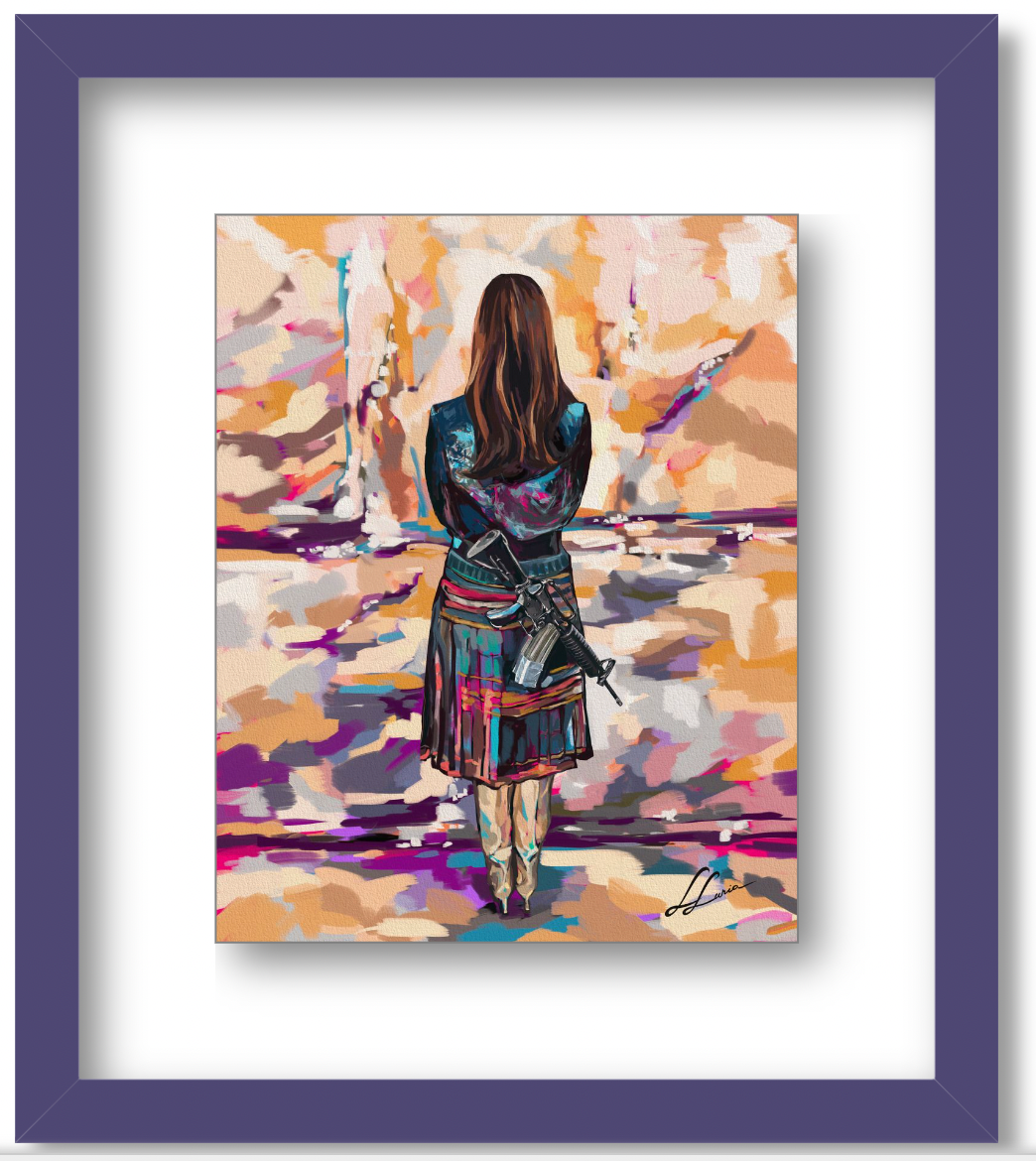 Aishet Chayelet by Leah Luria Floating Frame Acrylic Print