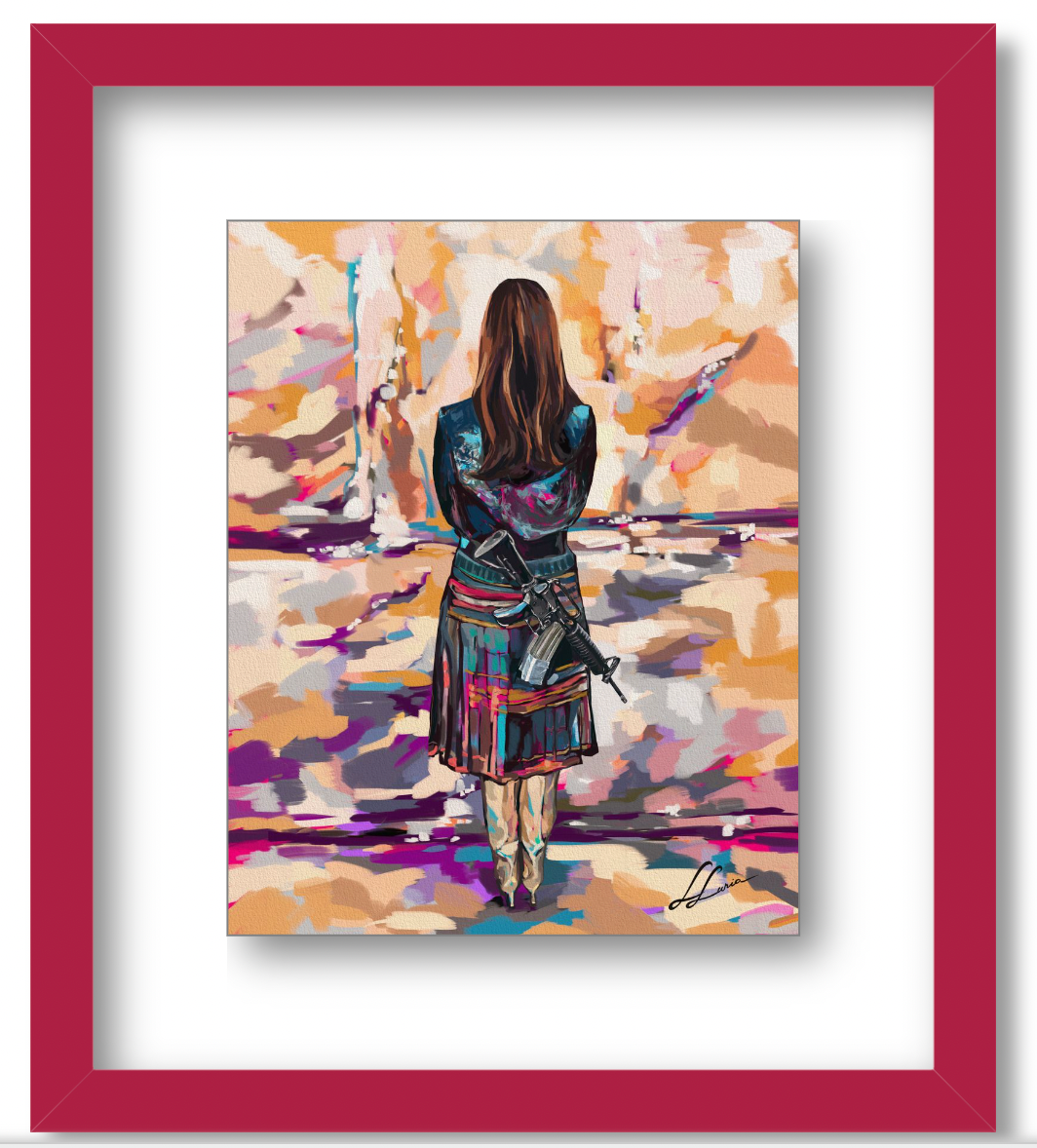 Aishet Chayelet by Leah Luria Floating Frame Acrylic Print