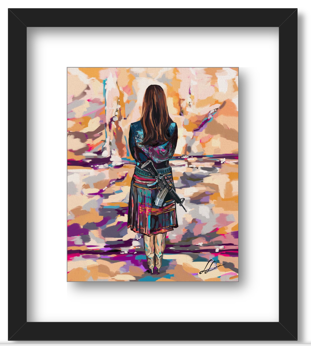 Aishet Chayelet by Leah Luria Floating Frame Acrylic Print