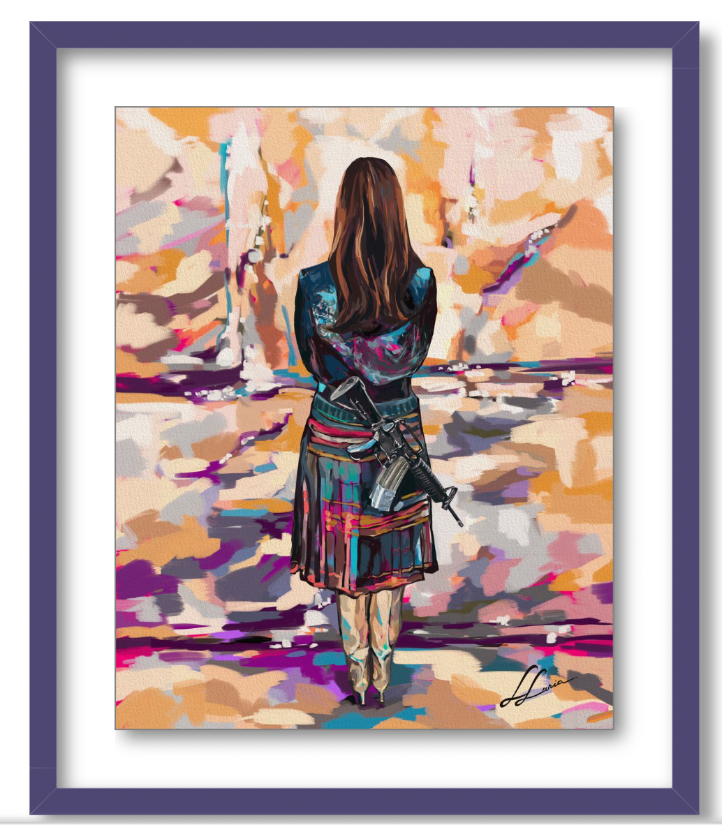 Aishet Chayelet by Leah Luria Floating Frame Acrylic Print