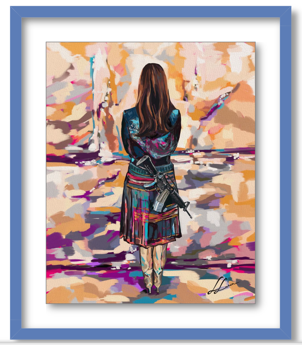 Aishet Chayelet by Leah Luria Floating Frame Acrylic Print