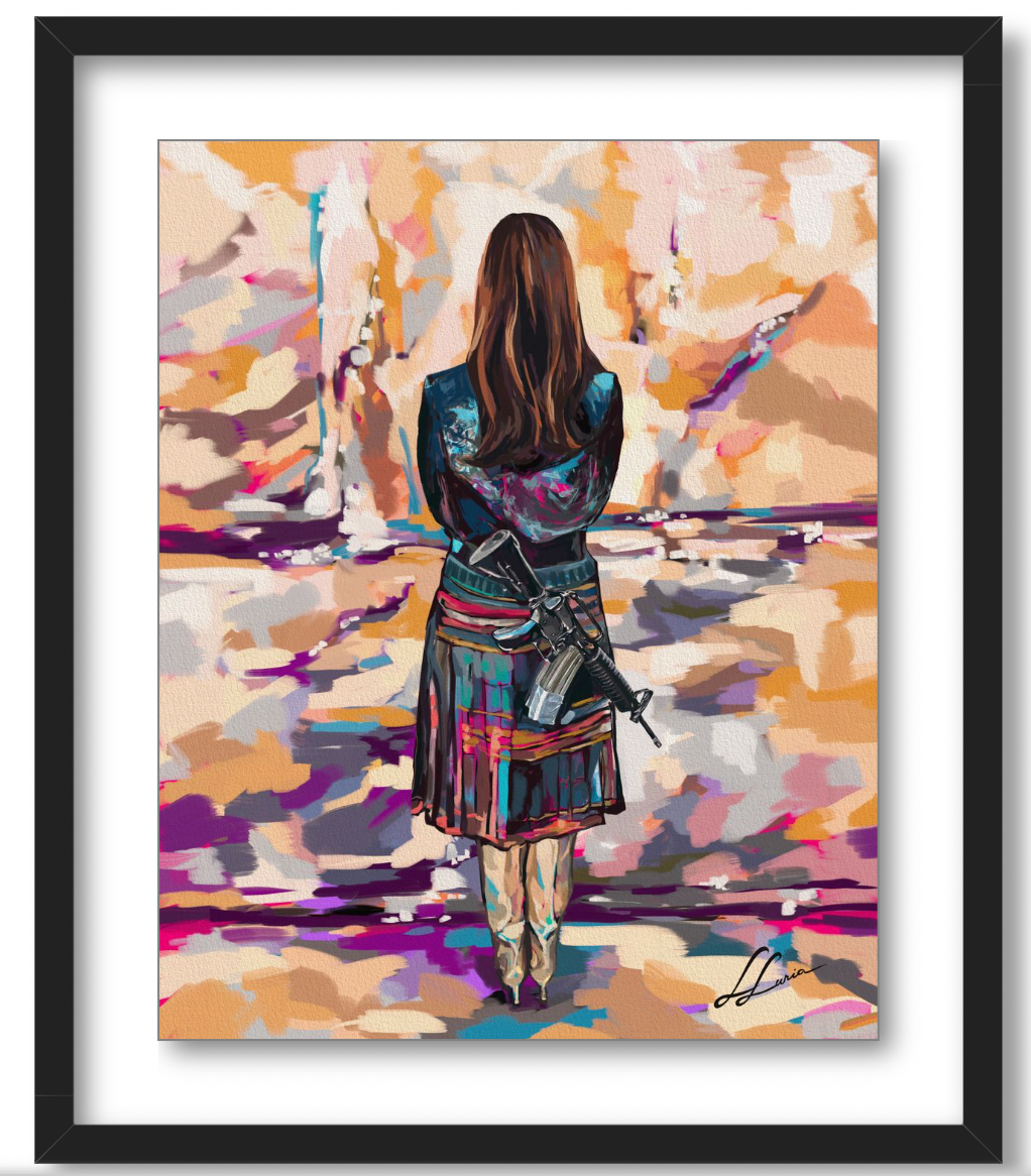 Aishet Chayelet by Leah Luria Floating Frame Acrylic Print