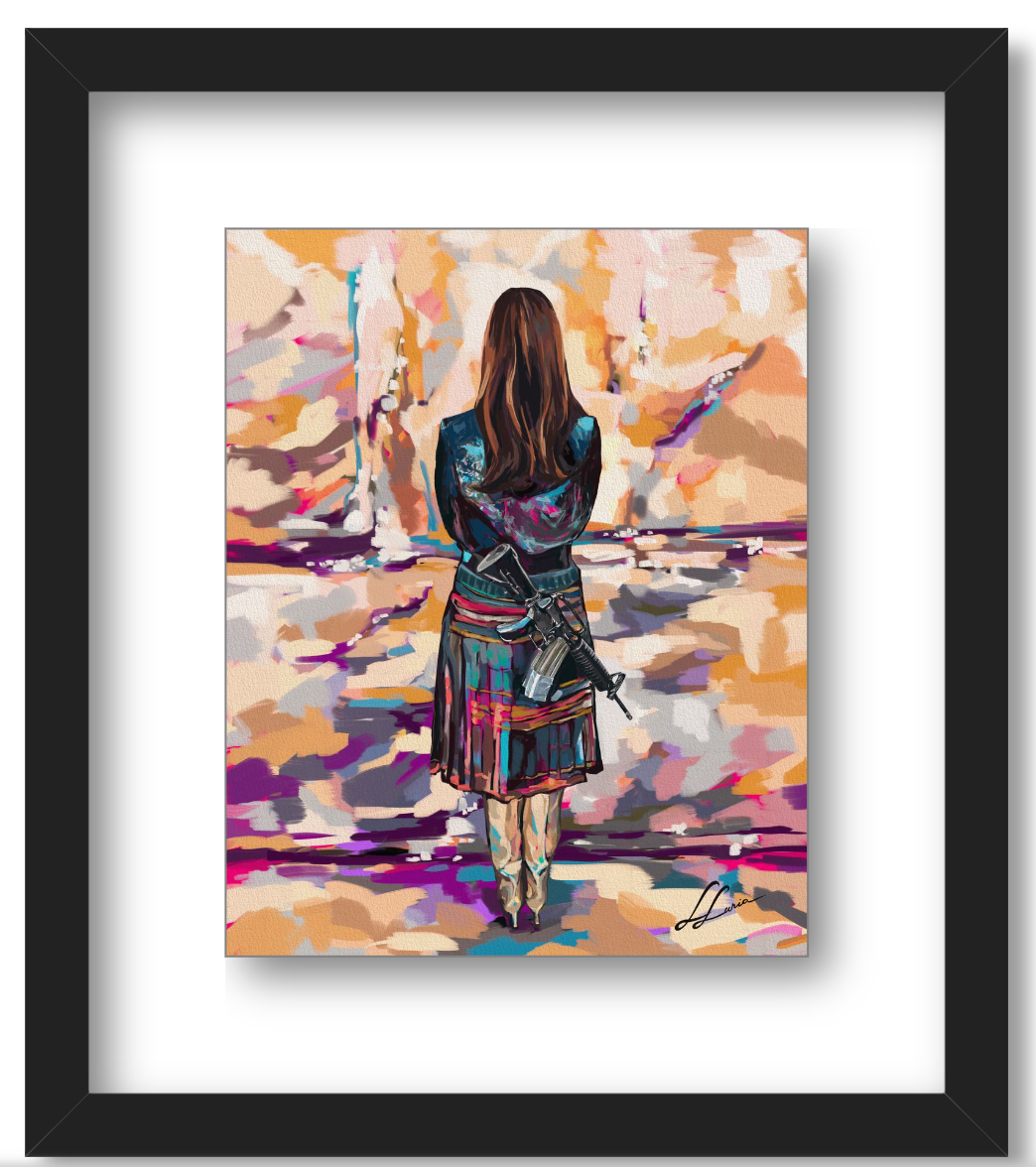 Aishet Chayelet by Leah Luria Floating Frame Acrylic Print